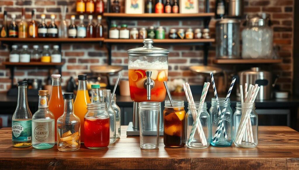 DIY soda bar supplies