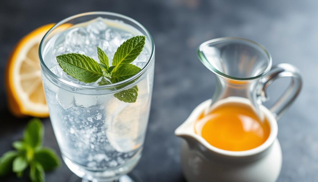 homemade syrup and sparkling water