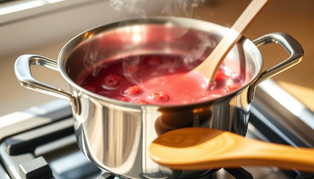 raspberry syrup cooking process