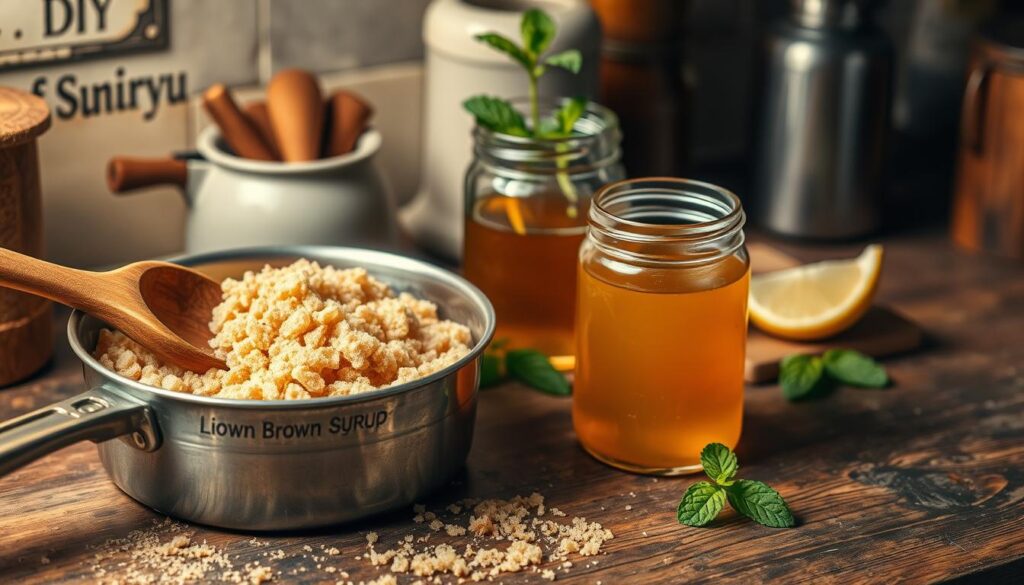 making brown sugar syrup steps