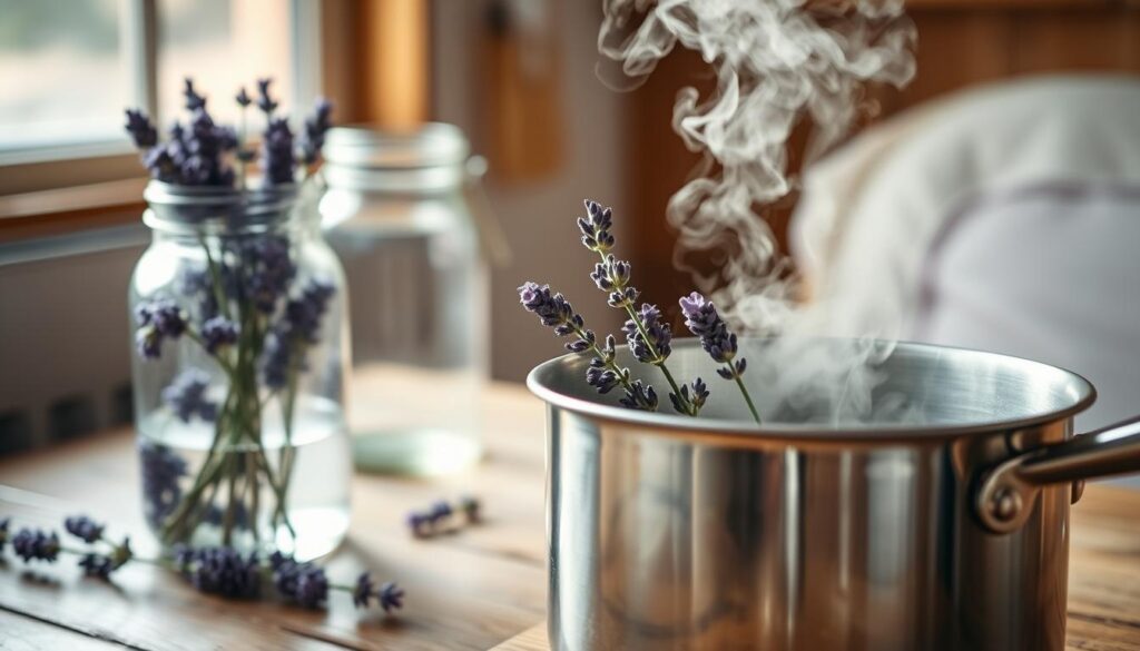 making lavender simple syrup