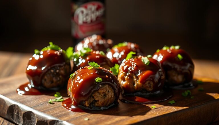 Dr. Pepper Glazed Meatballs