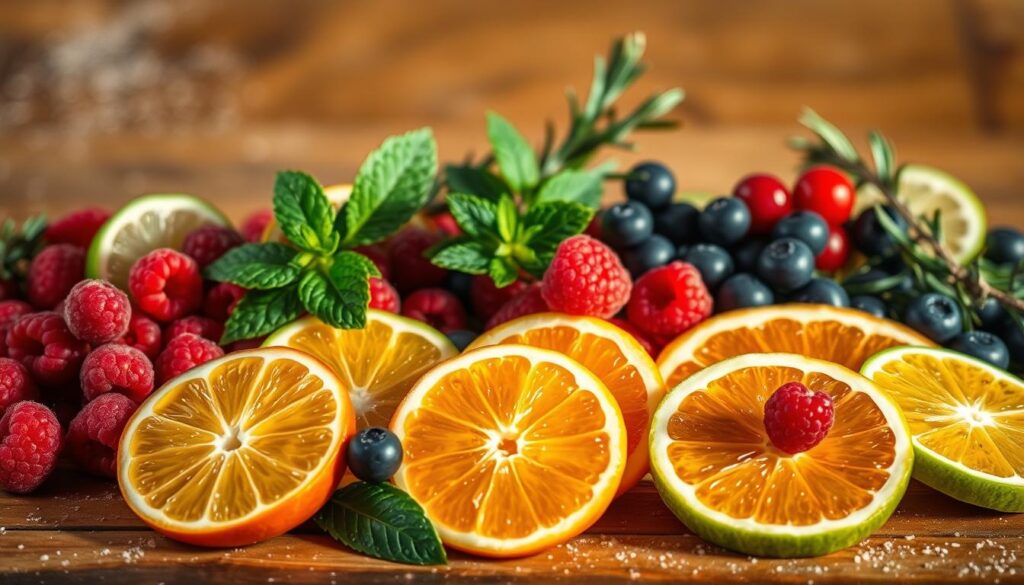 Festive fruit garnishes for punch