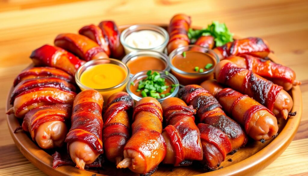 flavor variations for bacon wrapped sausages