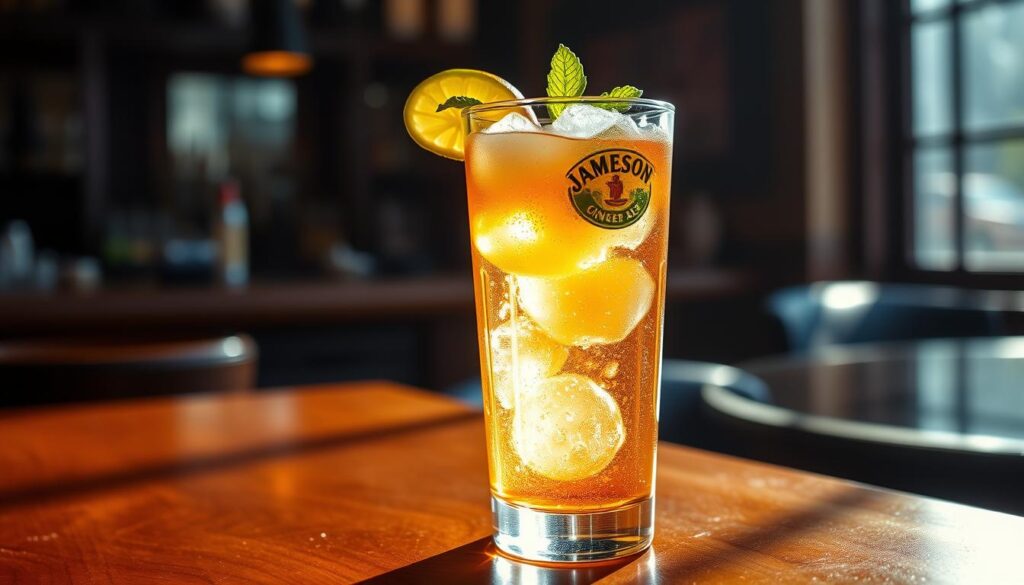 Jameson Ginger Ale Cocktail in Highball Glass Jameson Ginger Ale Cocktail in Highball Glass