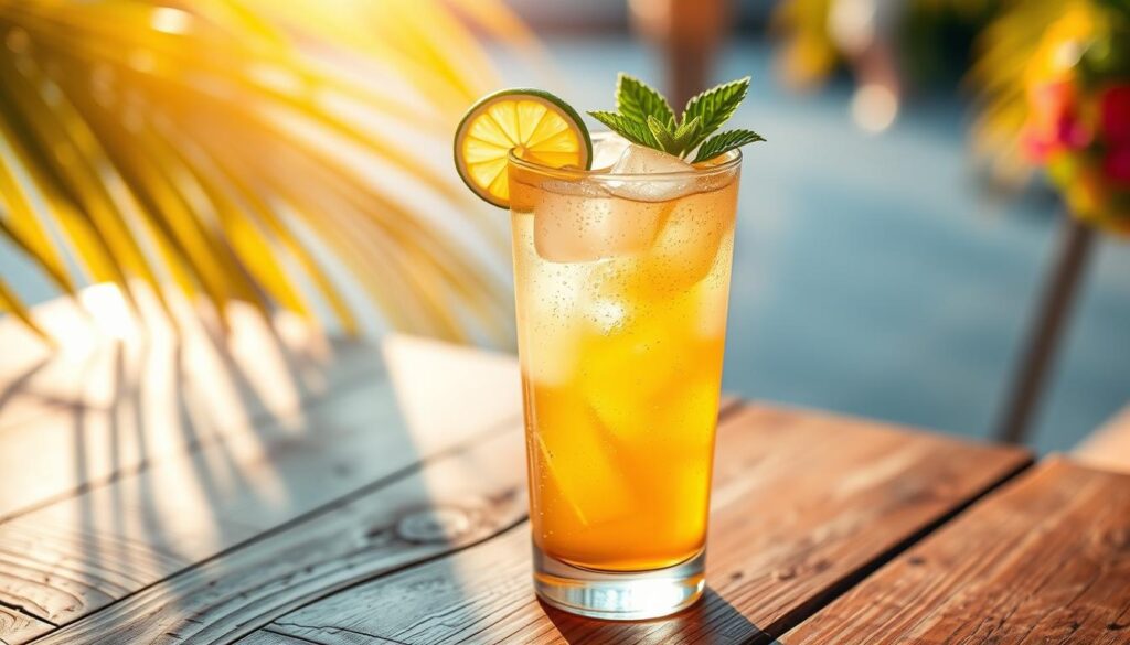 Rum and Ginger Ale Tropical Cooler Rum and Ginger Ale Tropical Cooler