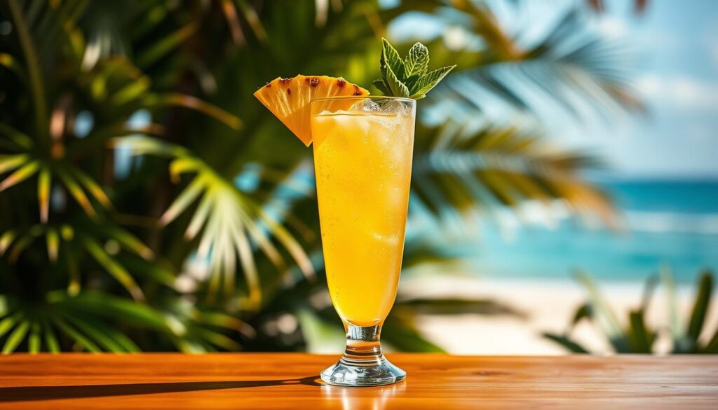 Tropical Ginger Mocktail with Pineapple Tropical Ginger Mocktail with Pineapple