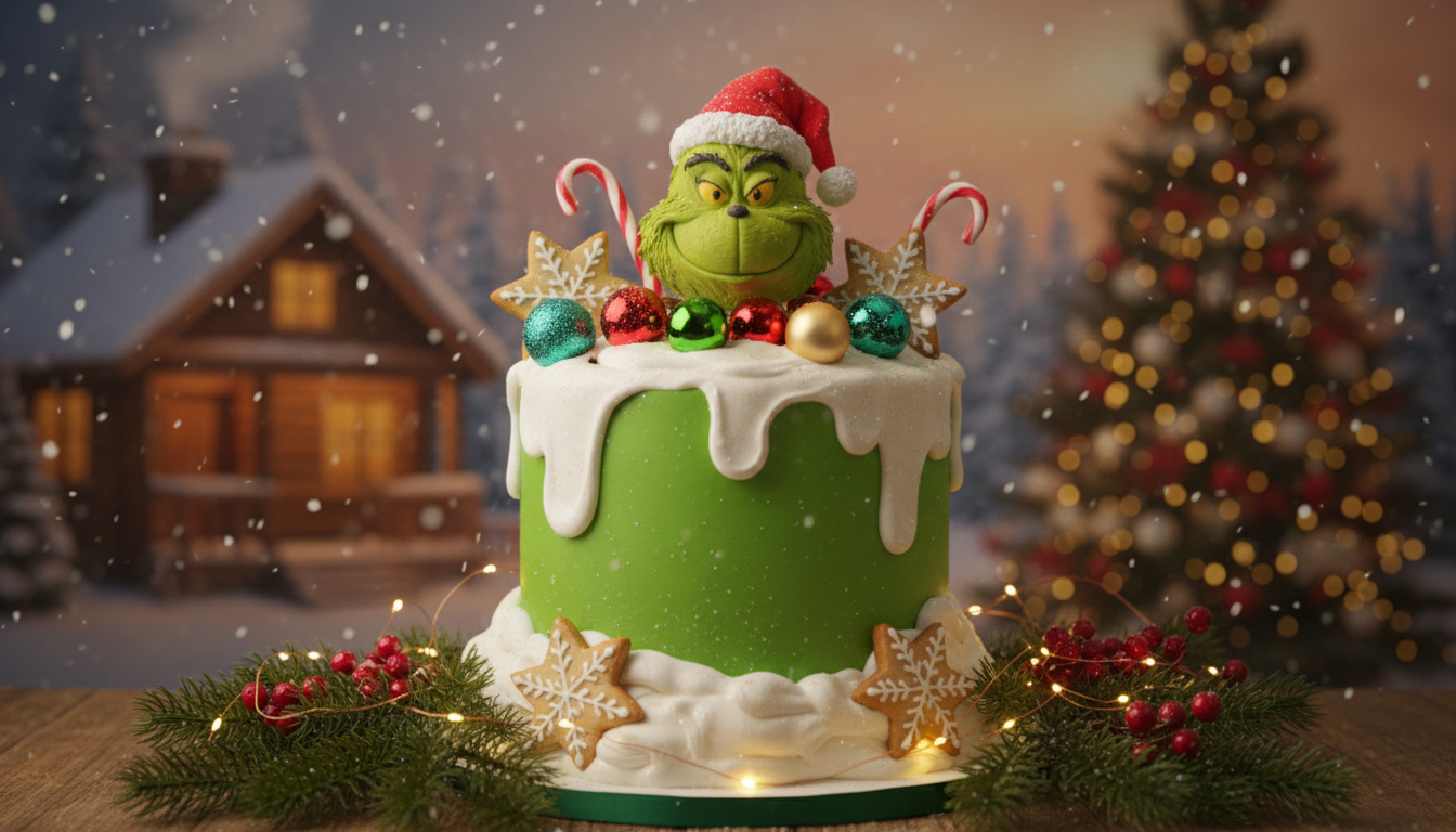 Grinch-inspired decorated Soda Cakes