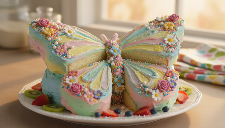 Making butterfly from 7Up Cake